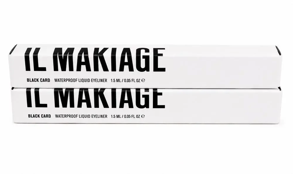 Lot of 2 IL MAKIAGE Black Card Waterproof Liquid Eyeliner NIB Black